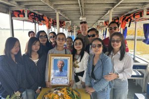 Family on boat