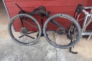 A flat and an old tire